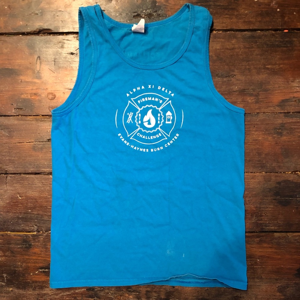 Alpha Xi Delta blue tank top